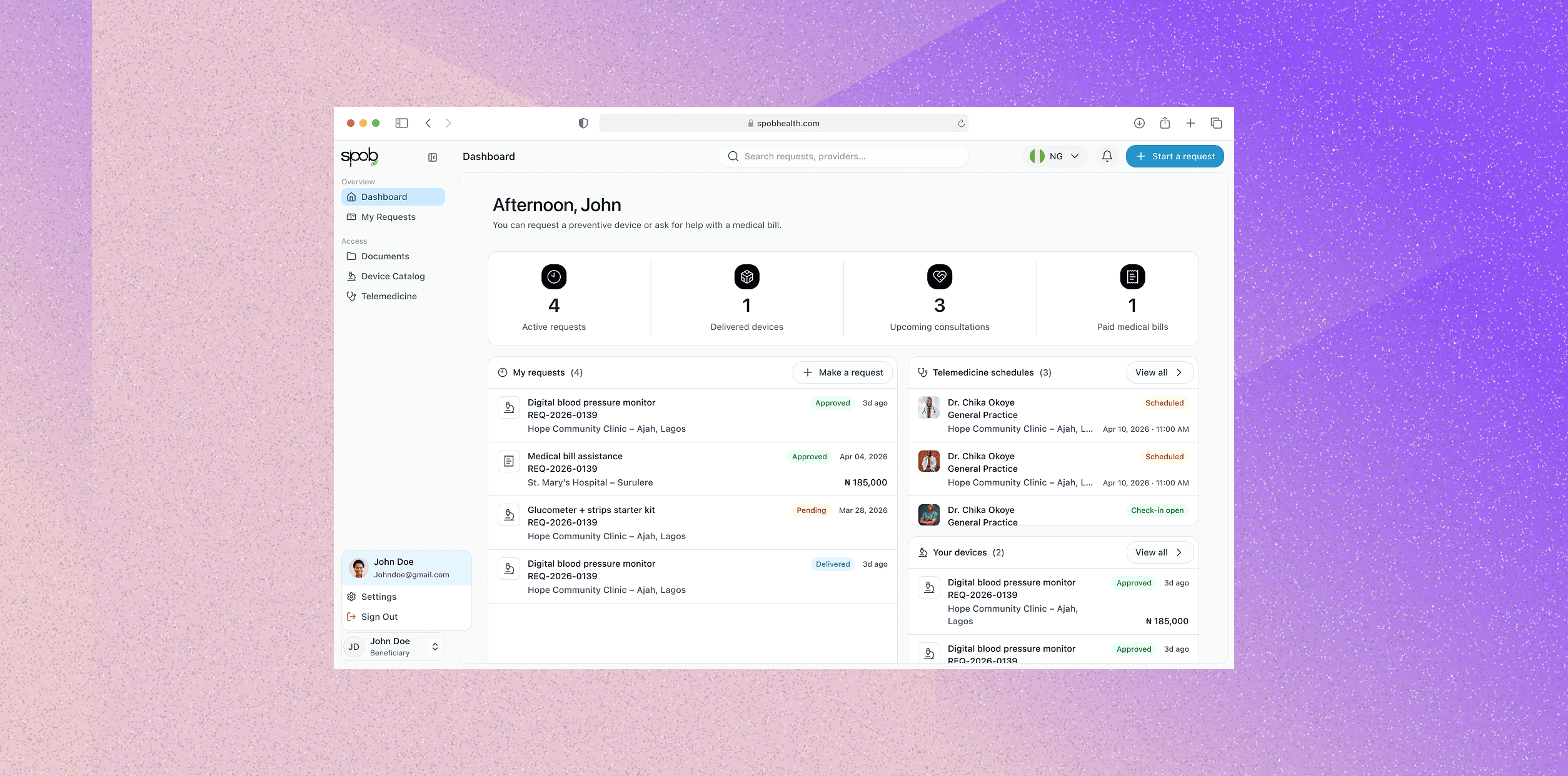 Product design case study interface