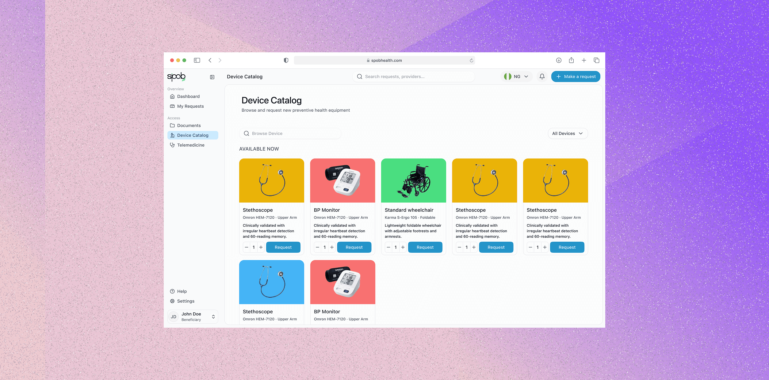 Digital product dashboard interface